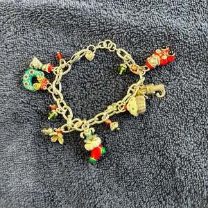 Brighton Christmas Charm Bracelet - Santa, Reindeer & Enamel Charms